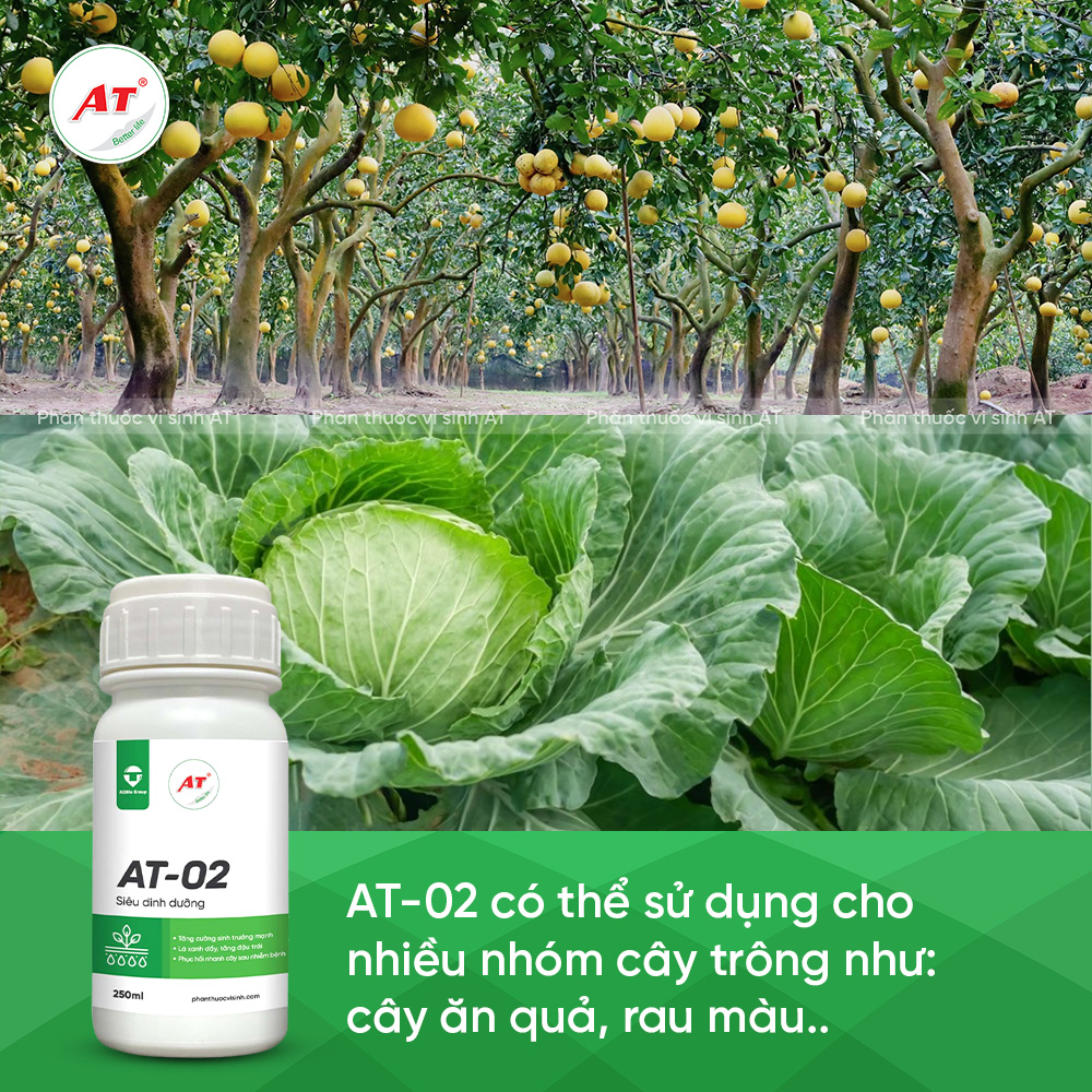 AT 02 sử dụng cho nhiều loại cây trồng